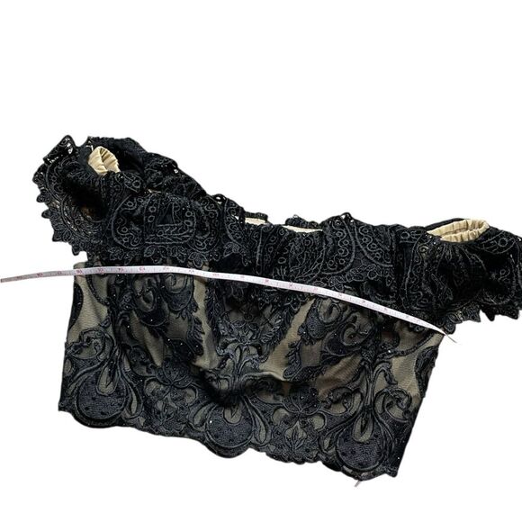 NWT ELLIE WILDE by MON CHERI Two Piece Dress EW118156 Black Nude Size 10 - Picture 11 of 16